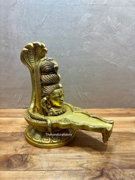 Superfine Brass Shivling with Lord Shiva Face