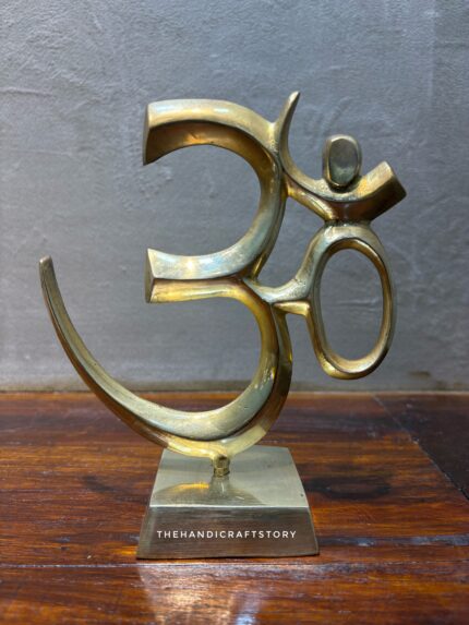 Handcrafted Brass Om Symbol – Modern Minimal Decor Statue